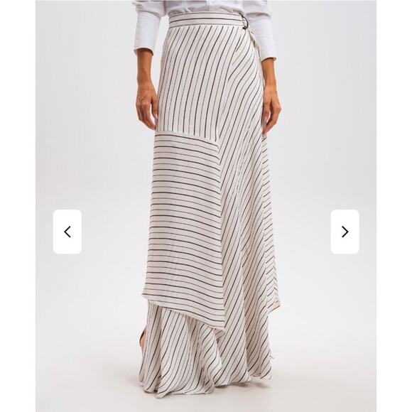 Chloe White striped silk maxi skirt size 38 NWT - Picture 3 of 11